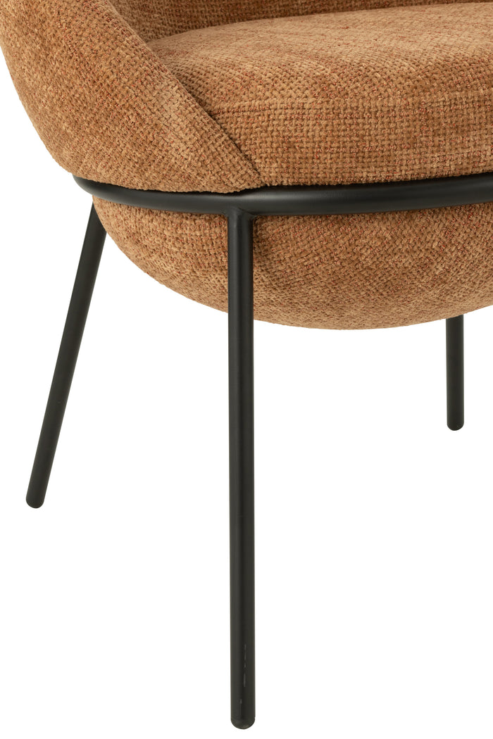 J-Line stoel Dining Chair - ijzer - terracotta|zwart