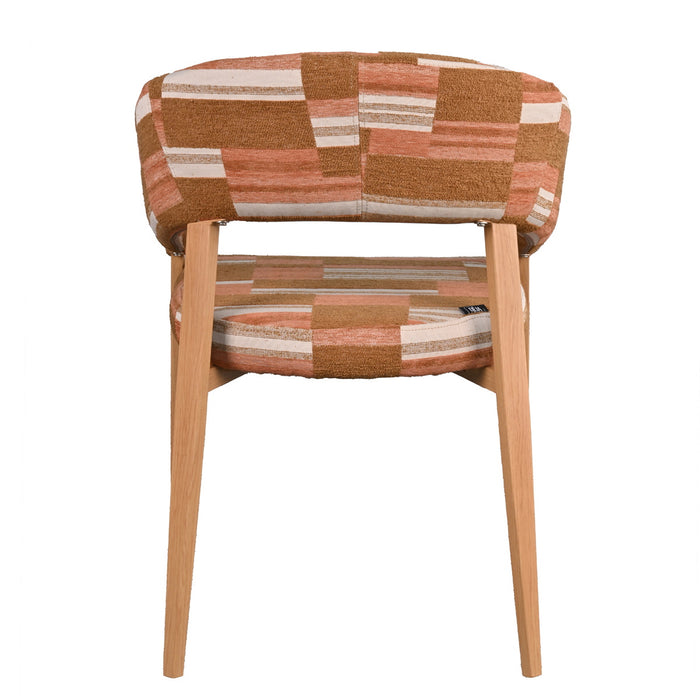 DÉJA Living - Eetkamerstoel Terracotta|Naturel - Malmö - Set van 2