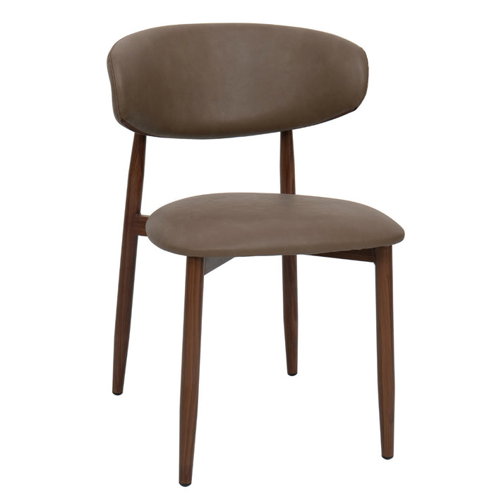 Giga Meubel - Eetkamerstoel Alexia Taupe|Walnoot PU - Set van 2