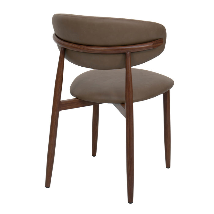 Giga Meubel - Eetkamerstoel Alexia Taupe|Walnoot PU - Set van 2