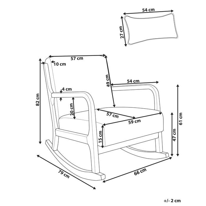 Beliani - SKOVDE - Schommelstoel - Lichtbeige - Polyester