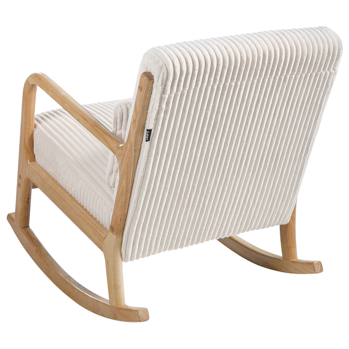 Beliani - SORSELE - Schommelstoel - Wit - Corduroy