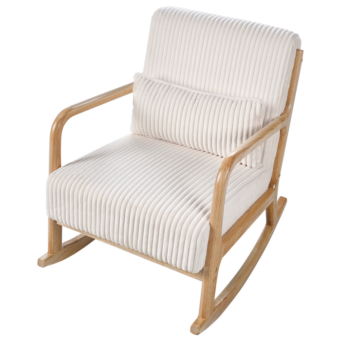 Beliani - SORSELE - Schommelstoel - Wit - Corduroy