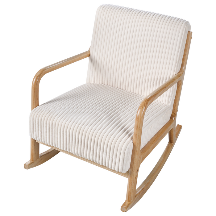 Beliani - SORSELE - Schommelstoel - Wit - Corduroy