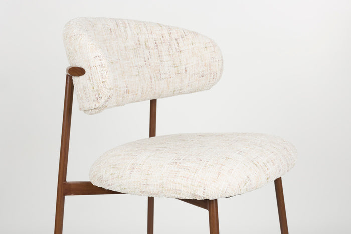 Giga Meubel - Barstoel Off White Stof - Claes - Set van 2