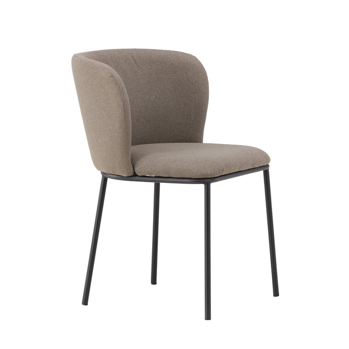 Fjôrd - Eetkamerstoel Bruin Stof - Edina - Set van 2