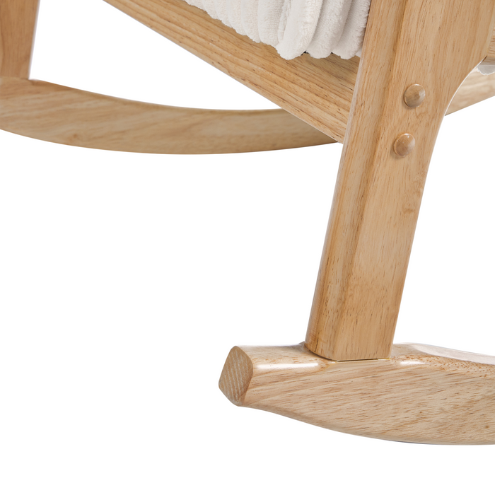 Beliani - SORSELE - Schommelstoel - Wit - Corduroy