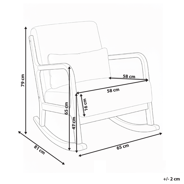 Beliani - SORSELE - Schommelstoel - Wit - Corduroy