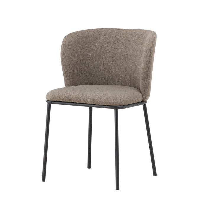 Fjôrd - Eetkamerstoel Bruin Stof - Edina - Set van 2