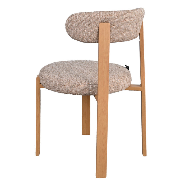 DÉJA Living - Eetkamerstoel Taupe|Naturel Stof - Lagan - Set van 2