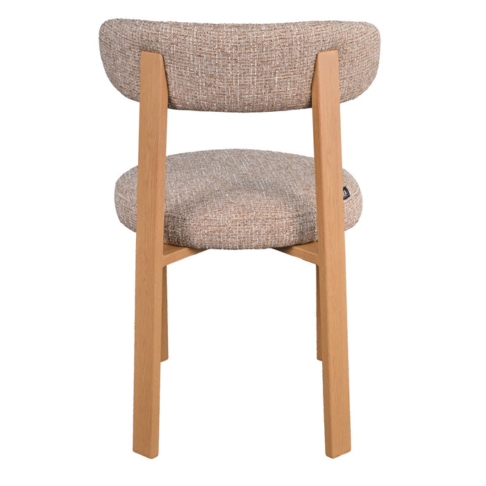 DÉJA Living - Eetkamerstoel Taupe|Naturel Stof - Lagan - Set van 2