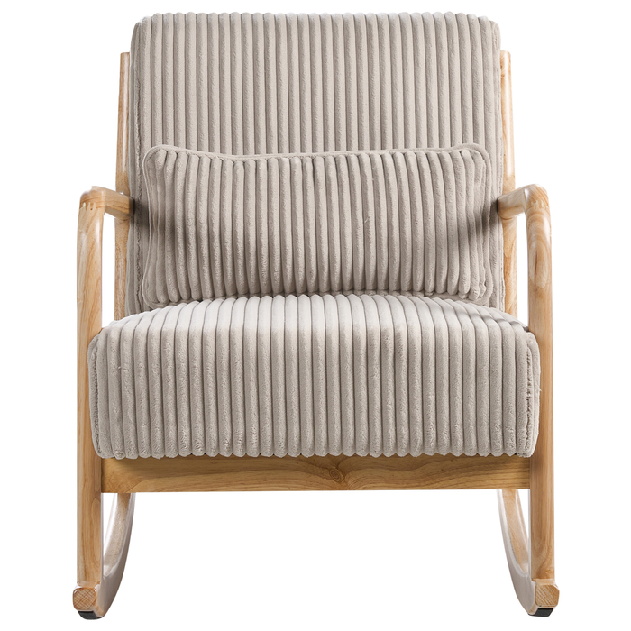 Beliani - SORSELE - Schommelstoel - Beige - Corduroy