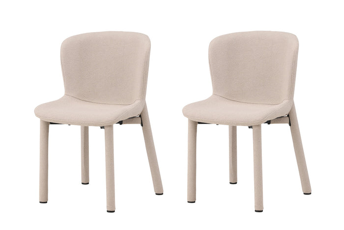 Fjôrd - Eetkamerstoel Beige Stof - Astoria - Set van 2