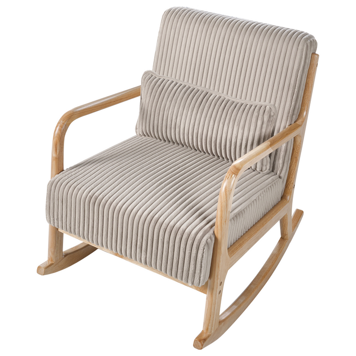 Beliani - SORSELE - Schommelstoel - Beige - Corduroy