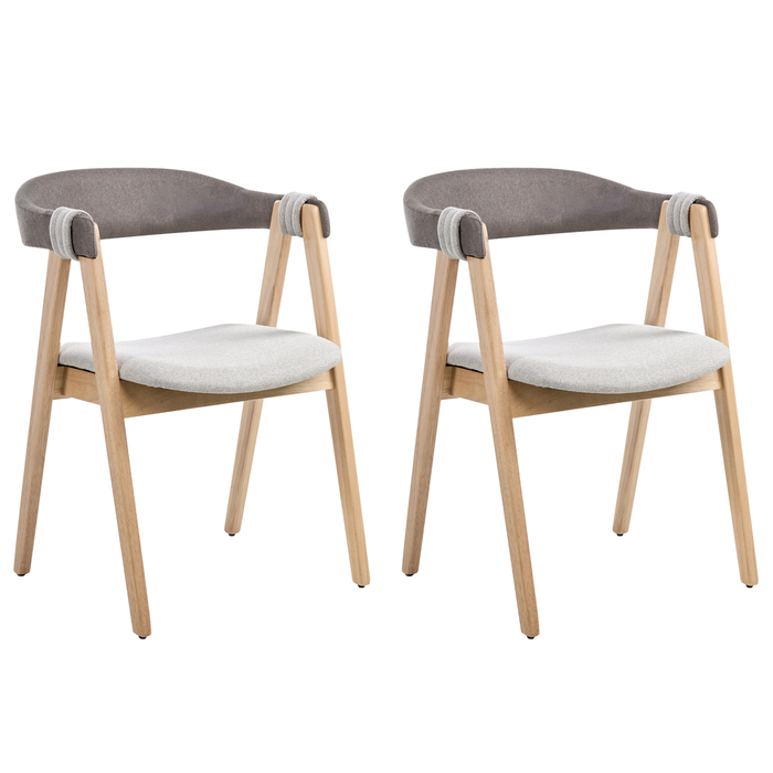 Beliani - DAY - Eetkamerstoel set van 2 - Lichtbruin|Taupe - Polyester