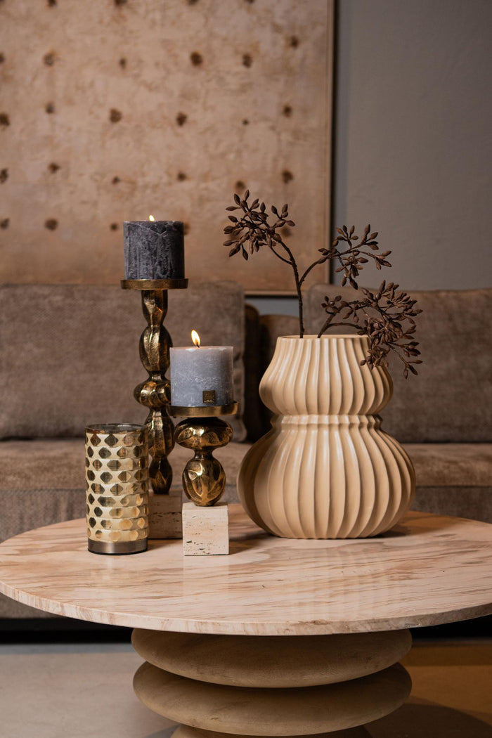 PTMD Callain Natural Mango Wood Coffee Table Marble Top