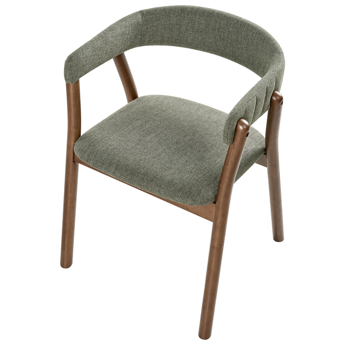 Beliani - MYLO - Eetkamerstoel set van 2 - Donkerbruin|Groen - Hout