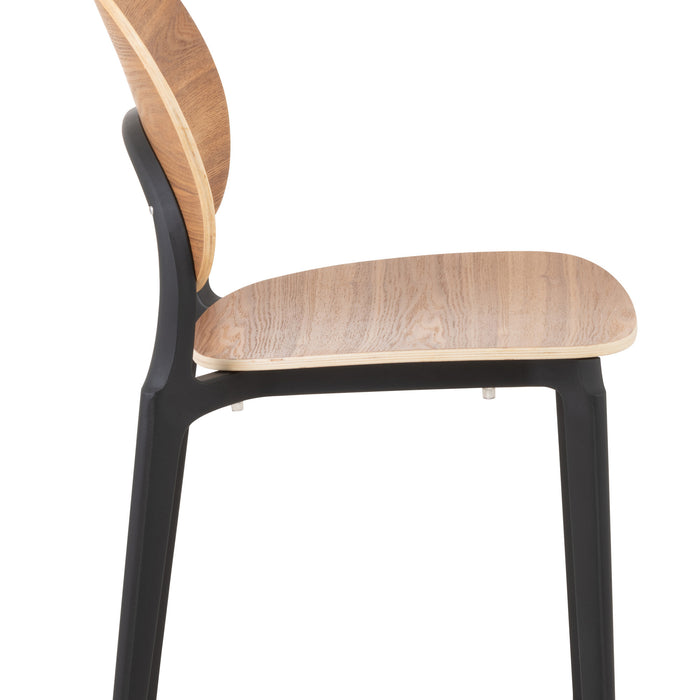 J-Line stoel Basic - kunststof - naturel - 2 stuks