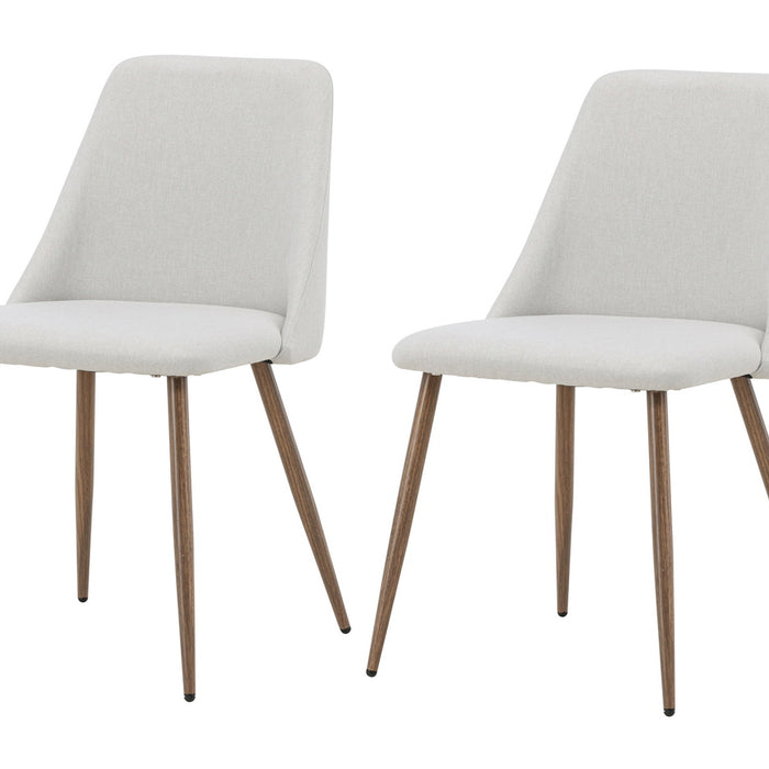 Fjôrd - Eetkamerstoel Beige|Bruin Stof - Night - Set van 2