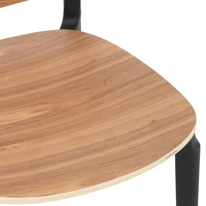 J-Line stoel Basic - kunststof - naturel - 2 stuks