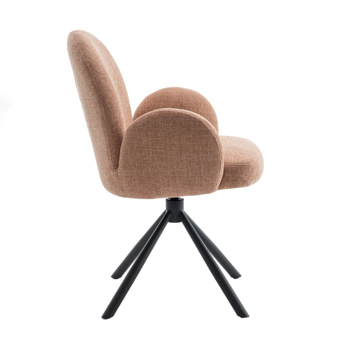 Eetkamerstoel Moon - Bruin|Roze|Terra - Textiel