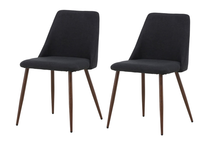 Fjôrd - Eetkamerstoel - Zwart Stof - Night - Set van 2