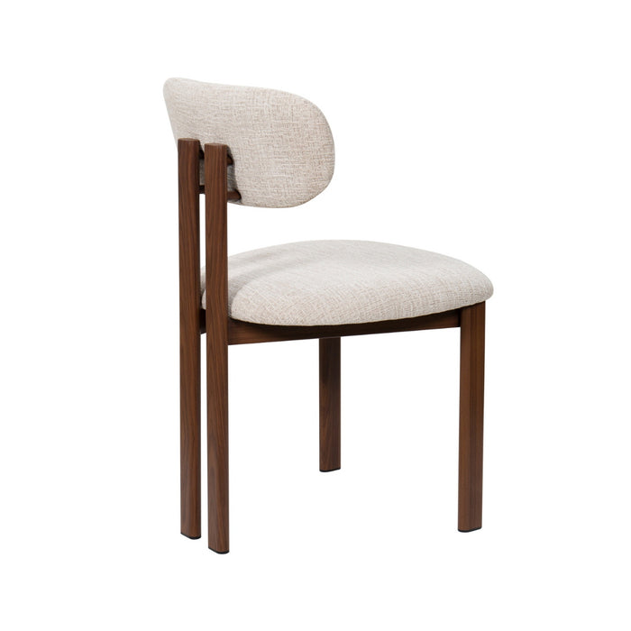 Giga Meubel - Eetkamerstoel Noor Beige|Walnoot - Set van 2