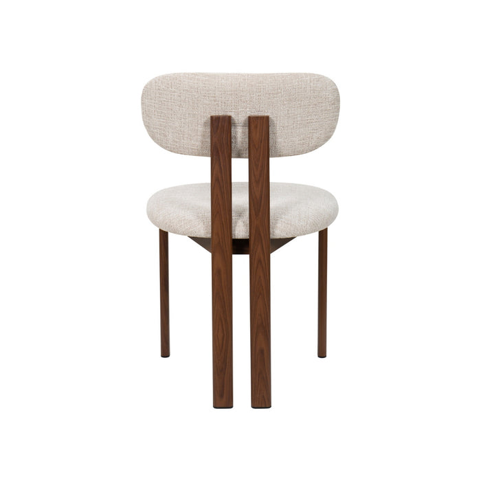 Giga Meubel - Eetkamerstoel Noor Beige|Walnoot - Set van 2