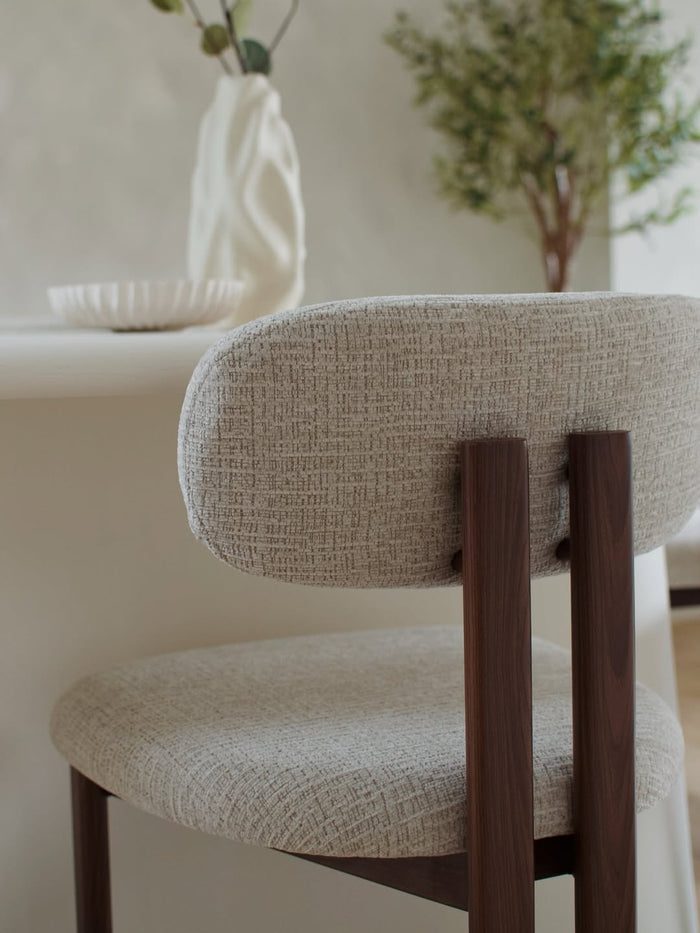 Giga Meubel - Eetkamerstoel Noor Beige|Walnoot - Set van 2