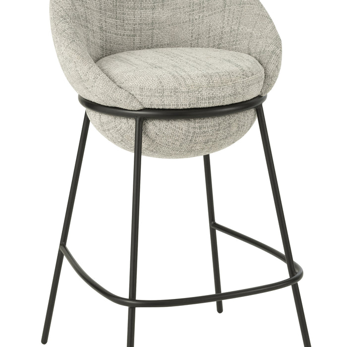 J-Line barkruk - ijzer - grijs|zwart