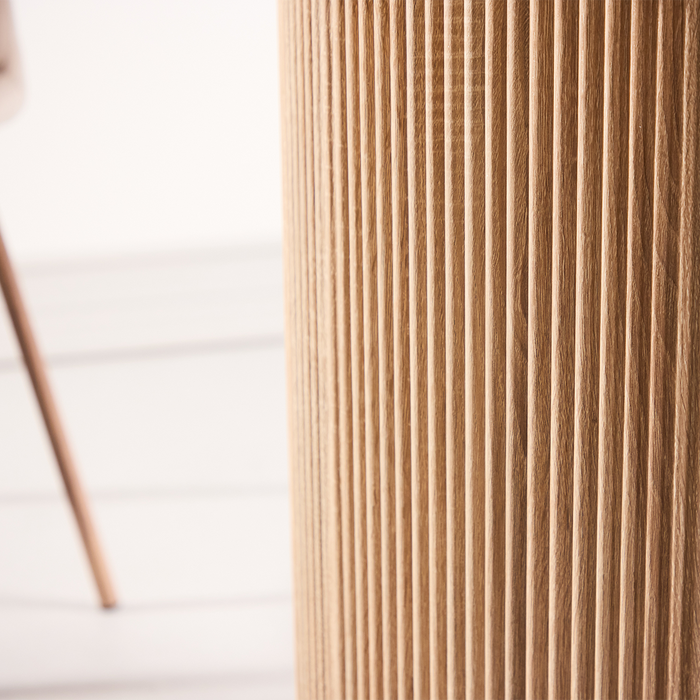 Nest living Maurits Eettafel Met Glazen Tafelblad Bruin - Ø120 cm