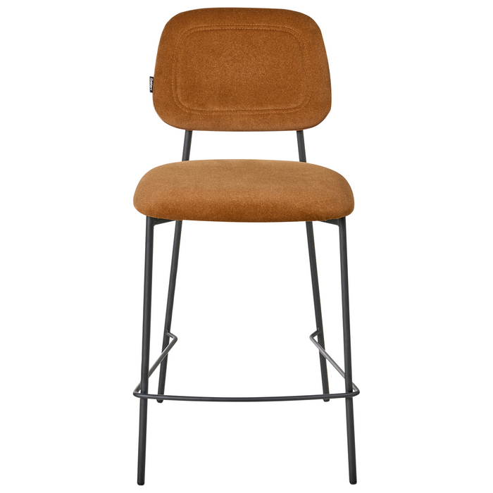 Beliani - DUETTE - Barkruk set van 2 - Goudbruin - Fluweel