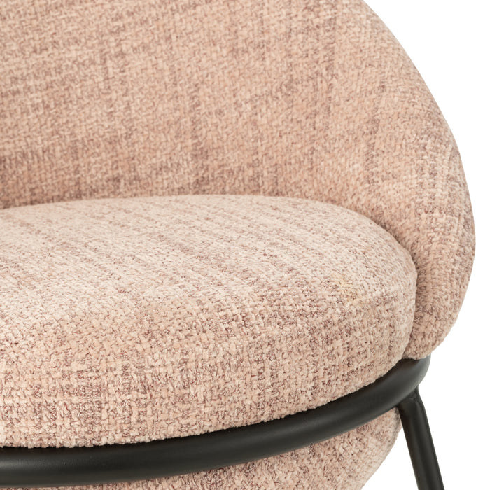 J-Line barstoel - ijzer - lichtroze|zwart