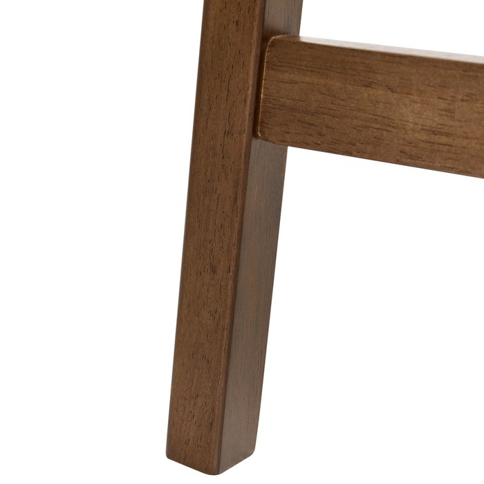 Beliani-DIXON-Barkruk set van 2-Donkerbruin|Off-white-Rubberhout