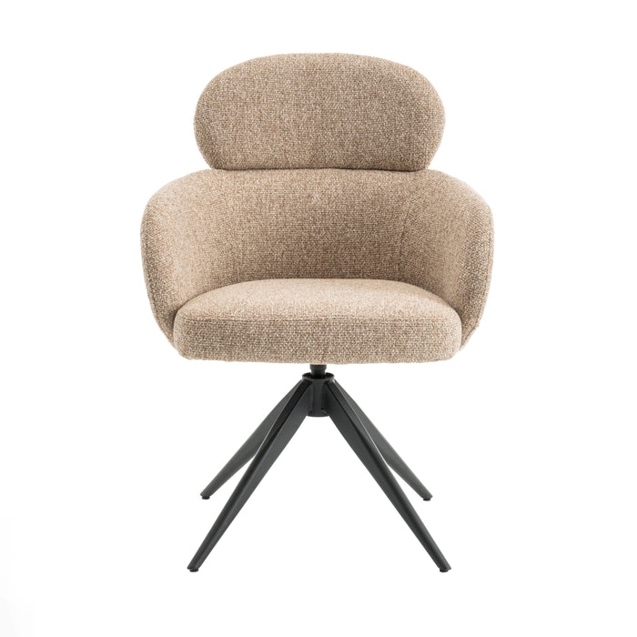 Eetkamerstoel Twin - Beige|Bruin - Textiel