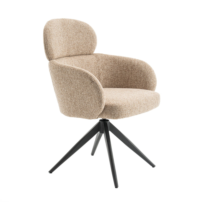 Eetkamerstoel Twin - Beige|Bruin - Textiel