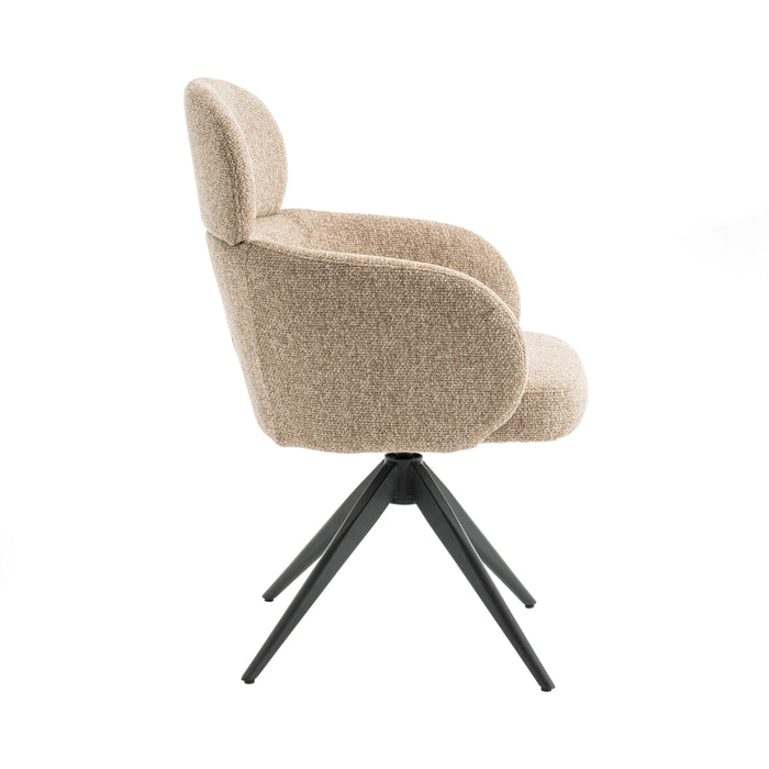 Eetkamerstoel Twin - Beige|Bruin - Textiel