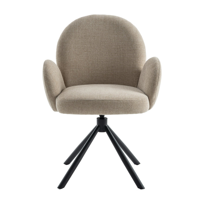 Eetkamerstoel Moon - Beige|Bruin - Textiel