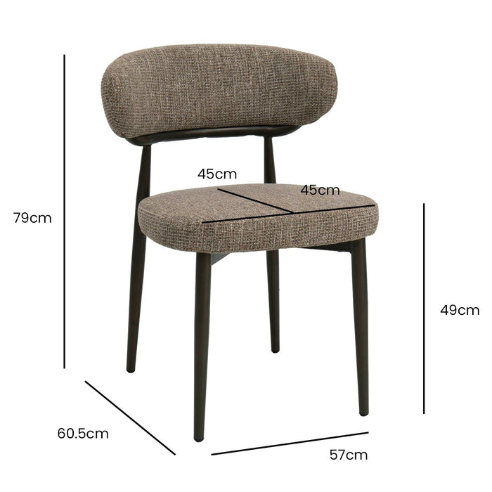 DÉJA Living - Eetkamerstoel Beige|Brons - Milan - Set van 2