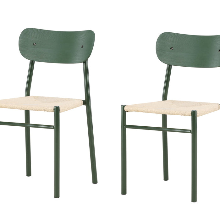 Fjôrd - Eetkamerstoel Groen Touw - Polly - Set van 2