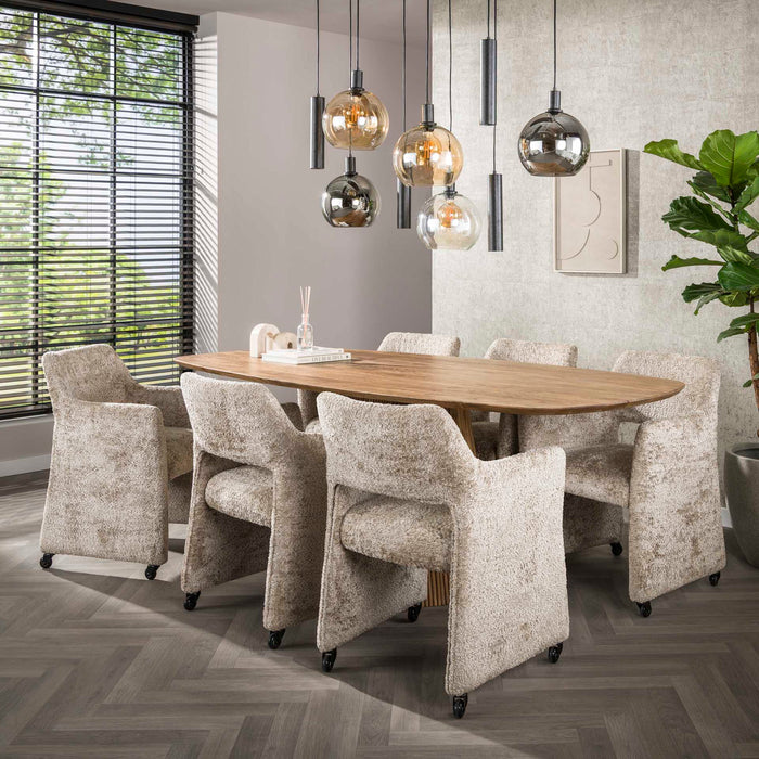 Giga Meubel - Armstoel Forma Elite Wieltjes Alura Zand - Set van 2