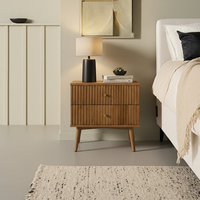 Nachtkastje Sem - Bruin|Hout - Mango|Hout - Noten - Hout