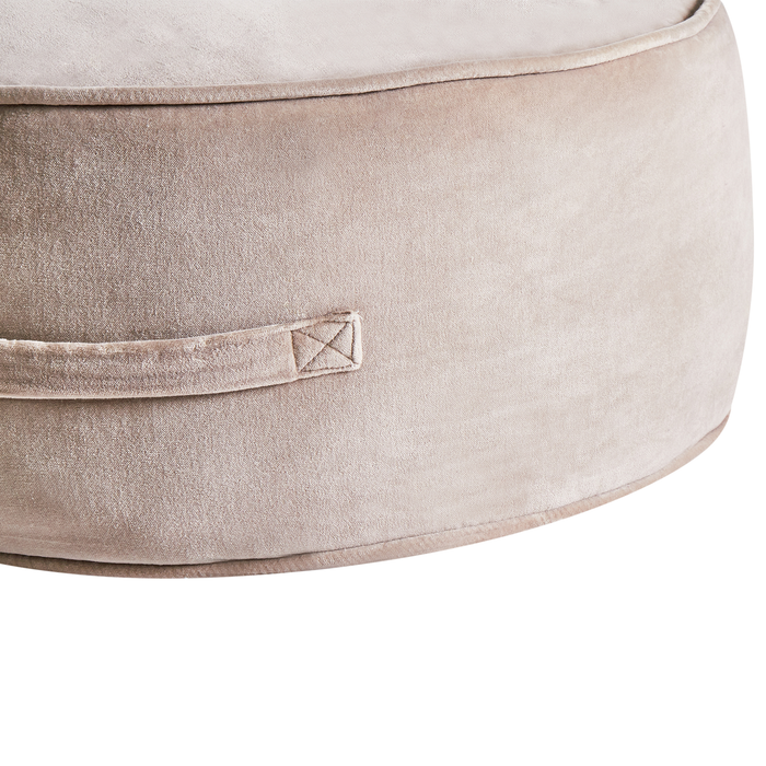 Beliani - YULLE - Poef - Lichtbruin - Fluweel