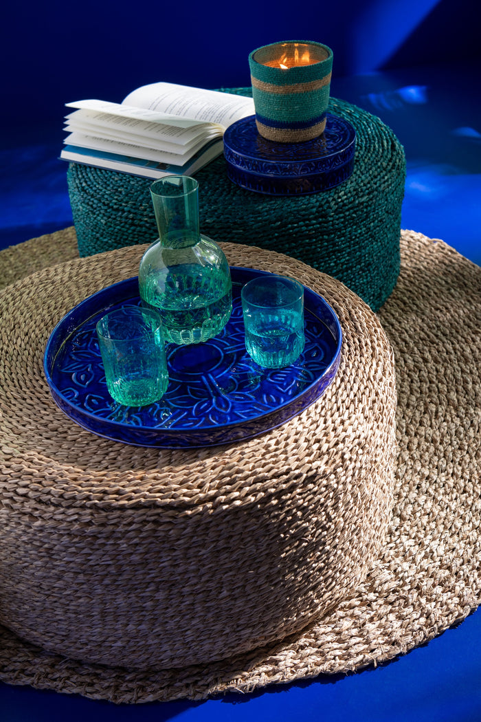 J-Line poef Rond - zeegras - naturel