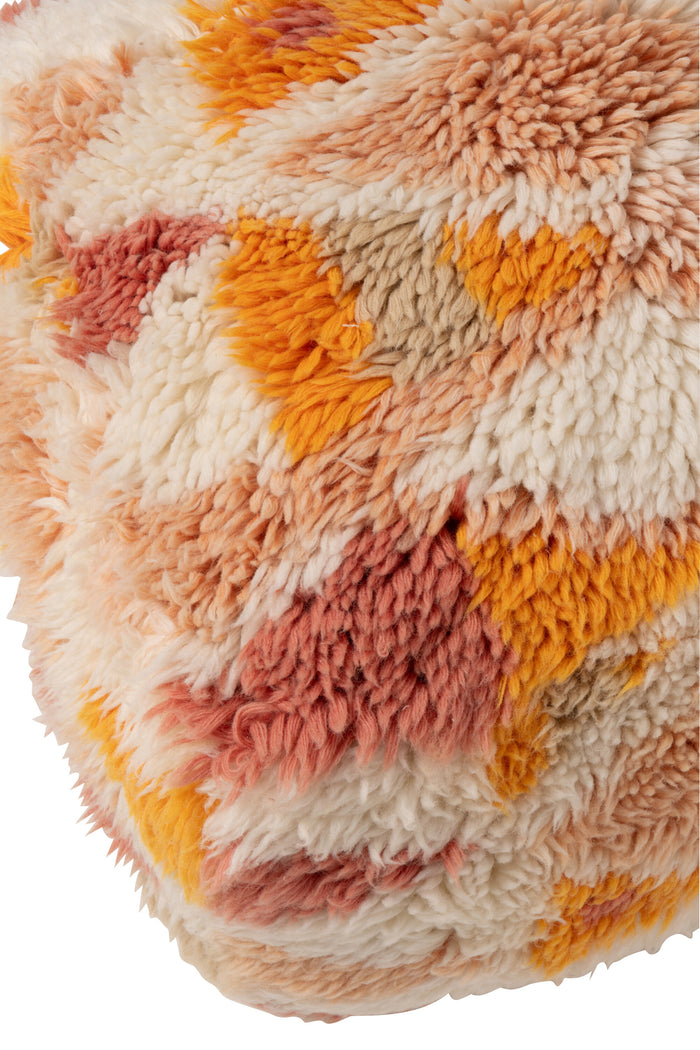 J-Line poef Geometrisch - wol - mix