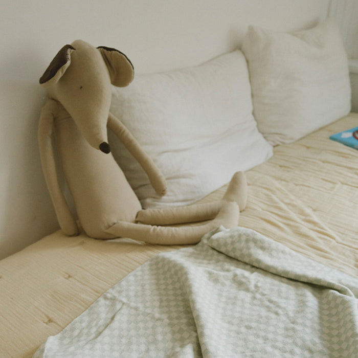 Lorena Canals Tiles Gebreide Plaid 80 x 100 cm - Blauwe Salie