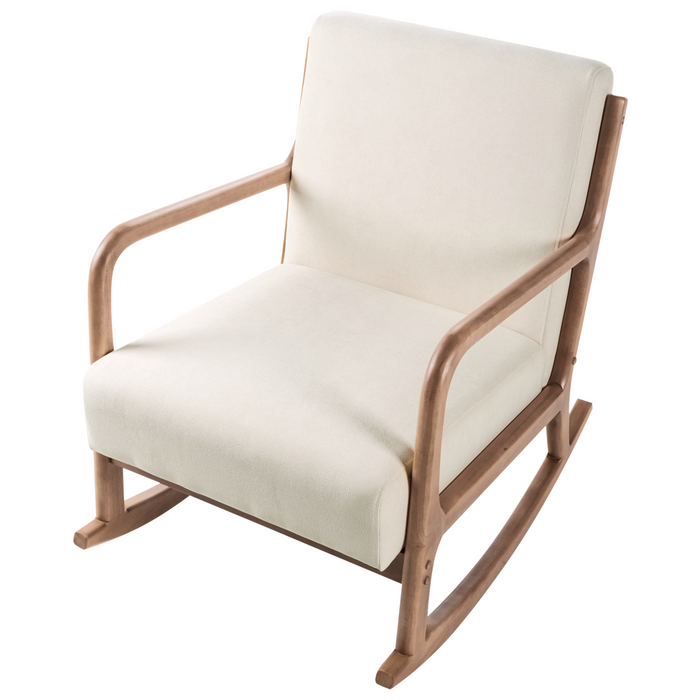 Beliani - SKOVDE - Schommelstoel - Lichtbeige - Polyester