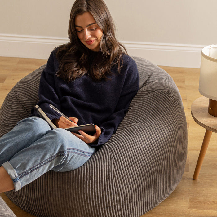 icon Kingston Zitzak - Ribfluweel - Houtskool