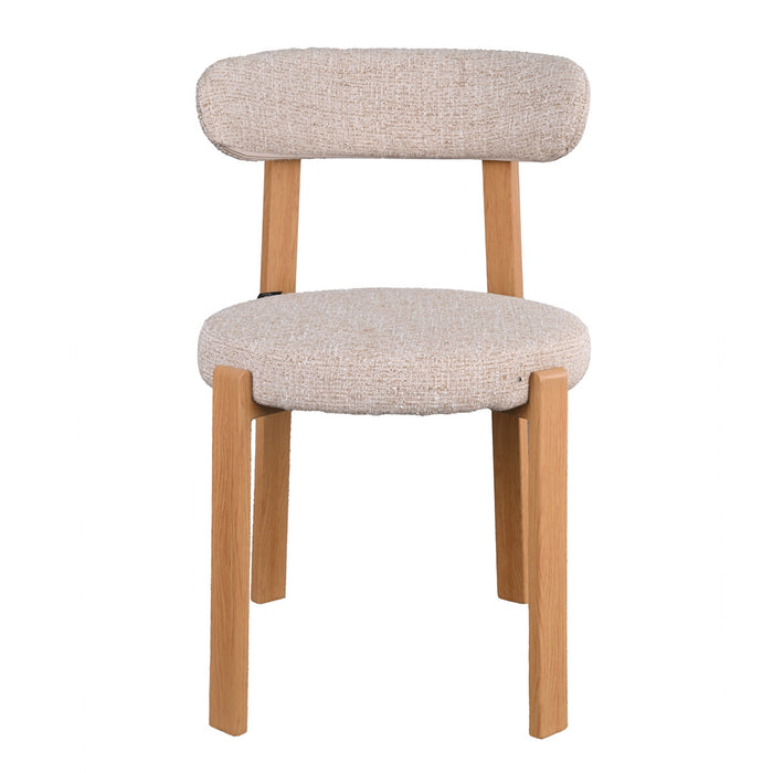 DÉJA Living - Eetkamerstoel Beige|Naturel Stof - Lagan - Set van 2