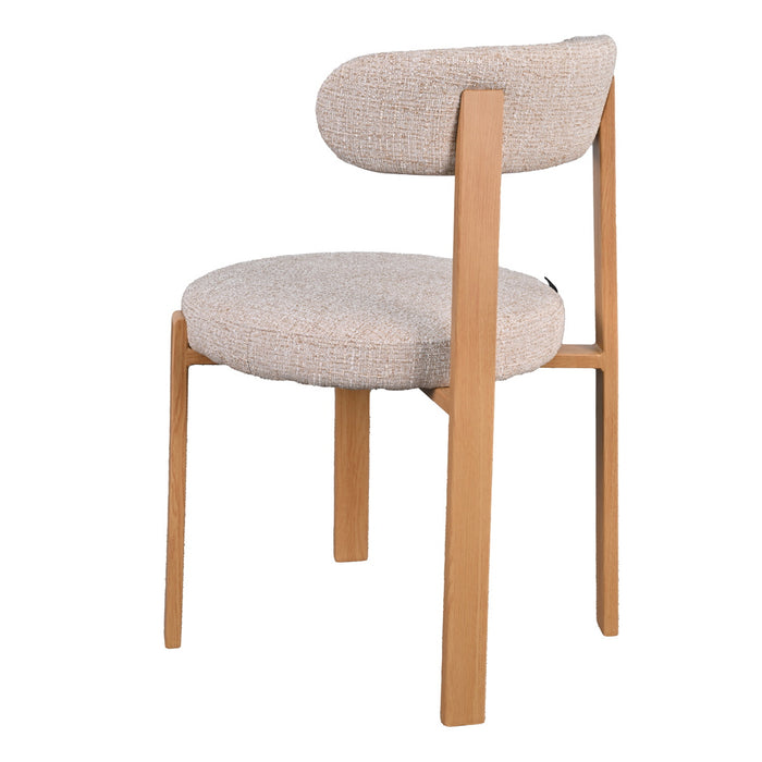 DÉJA Living - Eetkamerstoel Beige|Naturel Stof - Lagan - Set van 2